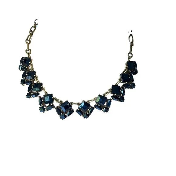 J Crew Gold Black Crystal Adjustable Statement Necklace - Picture 4 of 12